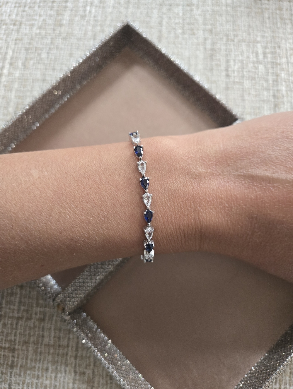 Sterling Silver Sapphire Tennis Bracelet